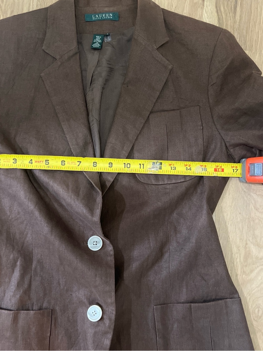 Lauren Ralph Lauren Brown Single-Breasted Blazer - Picture 5 of 7